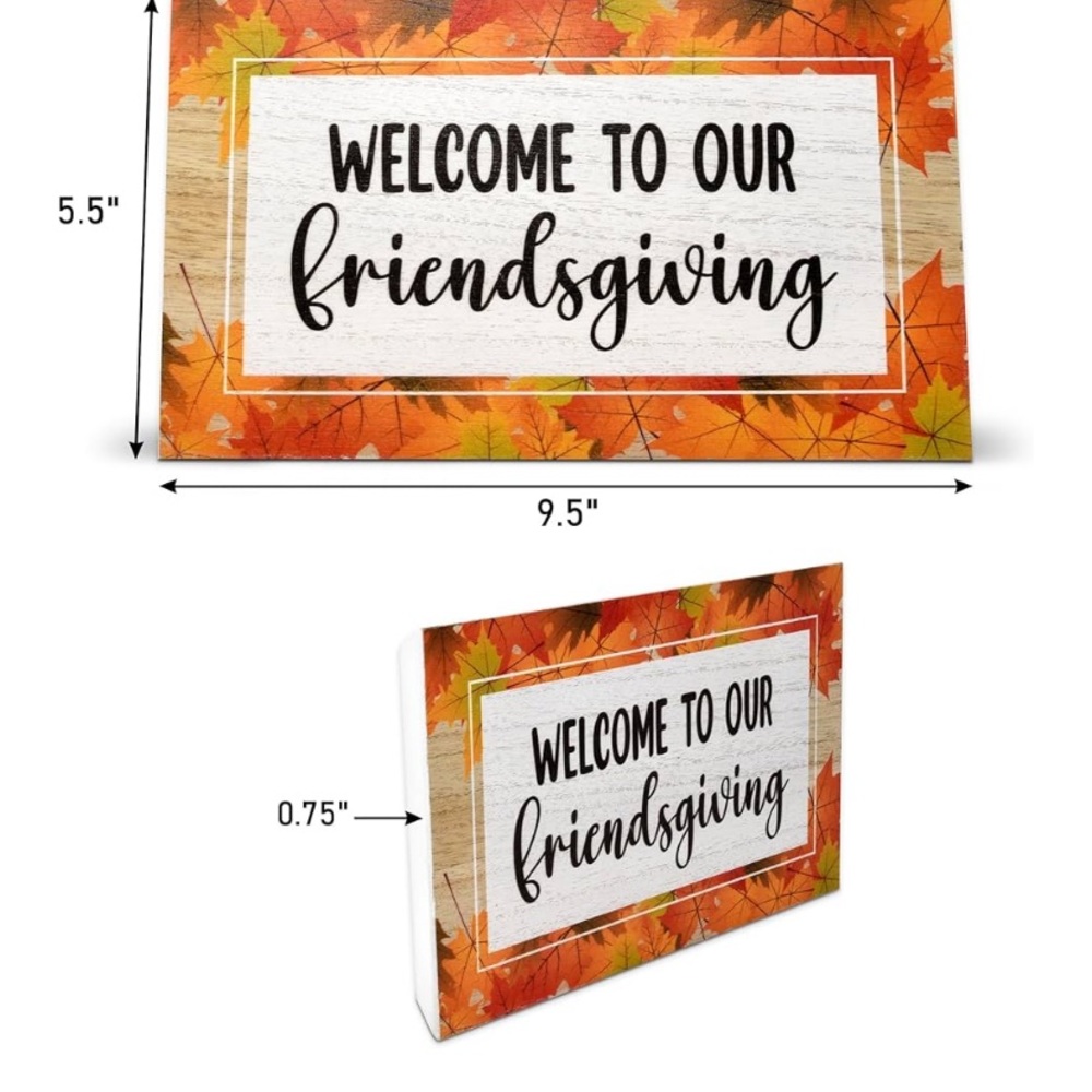 Autumn Friendsgiving Sign - Orange and White